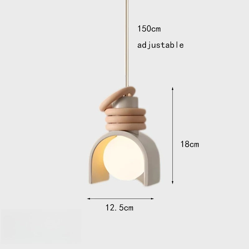 Royelux Modern Rustic Terracotta & Wood Pendant Light for Bedroom, Restaurant & Bar