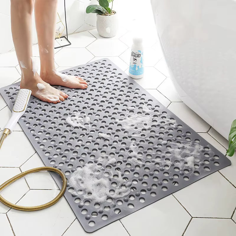 Royallure Rectangular PVC Anti-Slip Shower Mat – Drain-Hole Bath Safety, Durable Grip