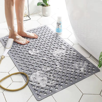 Royallure Rectangular PVC Anti-Slip Shower Mat – Drain-Hole Bath Safety, Durable Grip