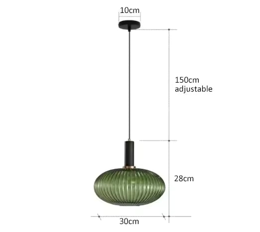 Luxora Nordic Glass Pendant Light, Brass Finish Warm Glow Hanging Lamp