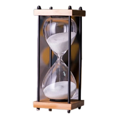 RoyaleGlow 60-Minute Sand Timer - Large Metal & Glass Hourglass for Desk Decor & Productivity