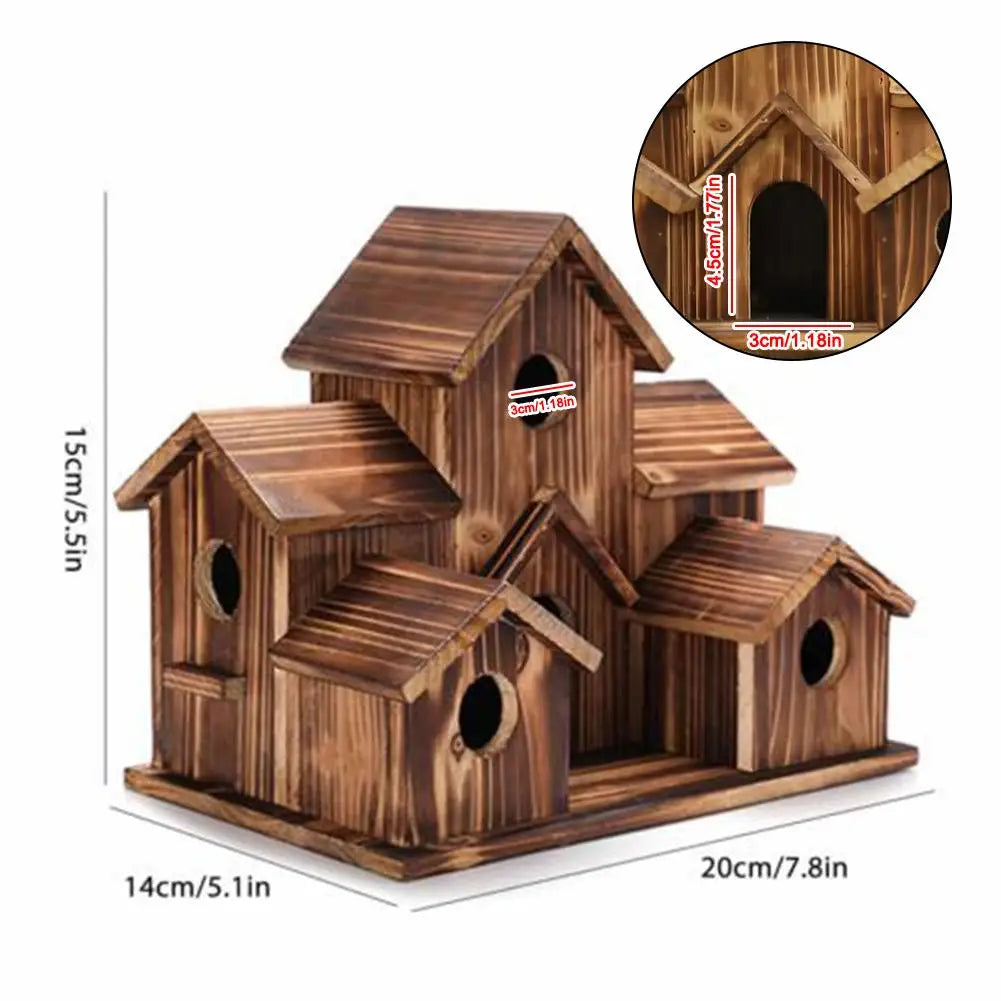 Luxora Wooden Birdhouse with Rustic Design - Durable Safe Shelter for Birds