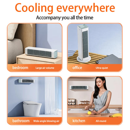 Royelux Bladeless Rechargeable Tower Fan with Remote Control & 3 Speeds for Quiet Cooling