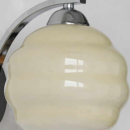 LuxRoyale Art Deco White Glass Wall Sconce with Gold Finish