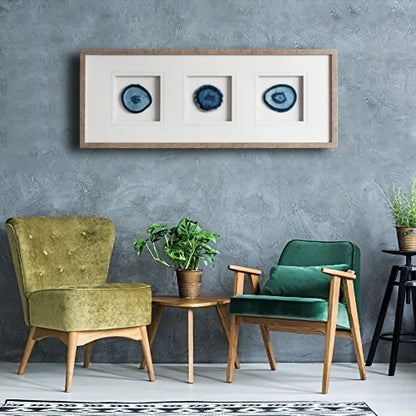 Luxora Blue Agate Coaster with Gold-Plated Edges – Heat-Resistant Beverage Holder