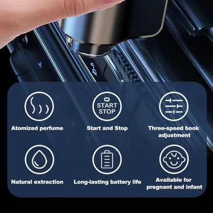 Luxora Car Air Freshener with Adjustable Aroma Diffusion - USB Powered Essential Oil Diffuser