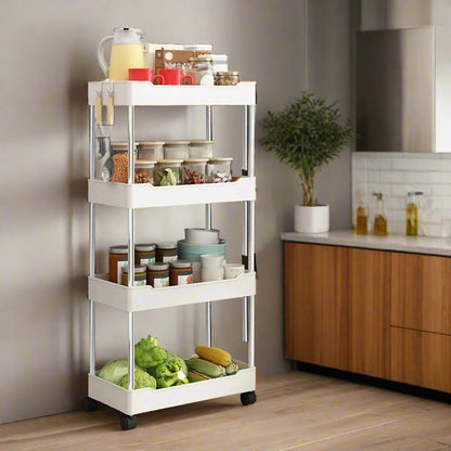 Royallure 3-Tier Rolling Utility Cart Slim Storage Rack for Kitchen & Bathroom