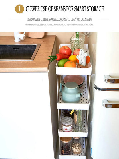 Royallure 3-Tier Rolling Utility Cart Slim Storage Rack for Kitchen & Bathroom