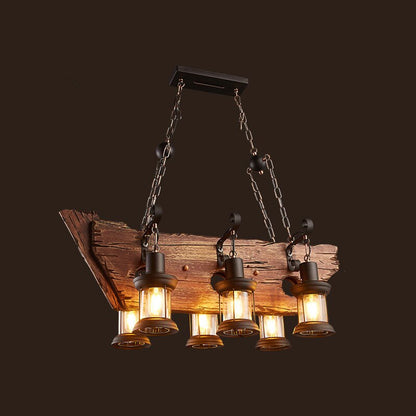 Royaleva Antique Industrial Wood LED Ceiling Light - Pendant Lamps For Vintage Home Decor