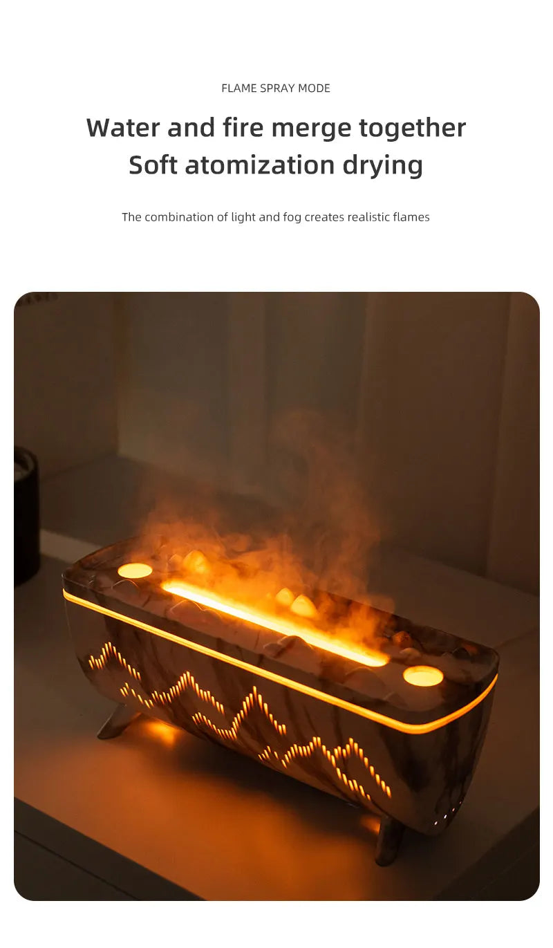 Royaleva Dual Nozzle Aroma Diffuser – Flame Light Humidifier with Jellyfish Mode