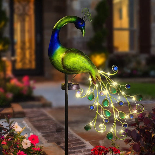 RoyaleGlow Peacock Solar Light Outdoor Lamp - Unique Garden & Pathway Lighting - Default Title