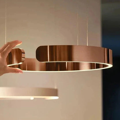Rayvia Modern LED Pendant Light Round Design With Adjustable Brightness Warm White