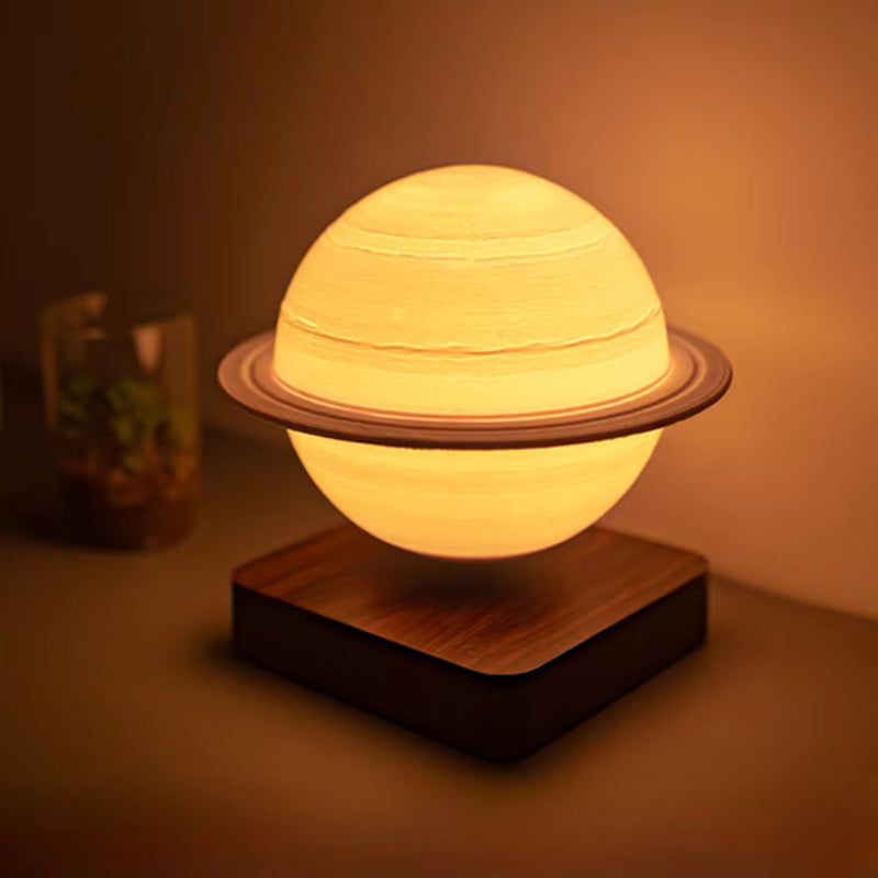 RoyaleGlow Magnetic Levitating Saturn Lamp - 3D Printed Floating Planet Light for Desk