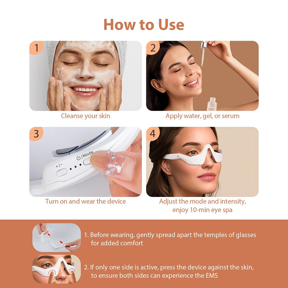 Luxora Anti-Aging Eye Massager with EMS for Dark Circles and Eye Fatigue Relief