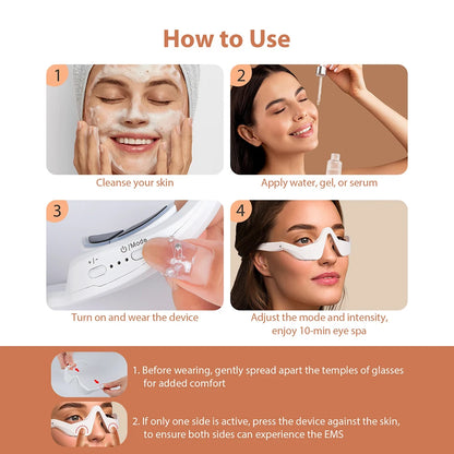 Luxora Anti-Aging Eye Massager with EMS for Dark Circles and Eye Fatigue Relief