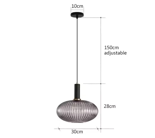 Luxora Nordic Glass Pendant Light, Brass Finish Warm Glow Hanging Lamp