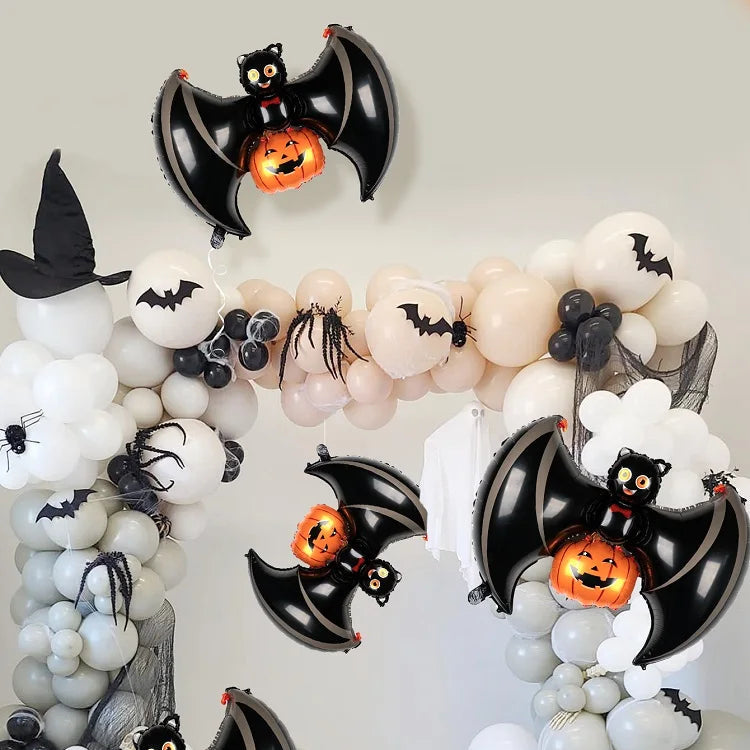 Royallure Giant Black Bat Foil Balloons with Wings Halloween Party Decoration