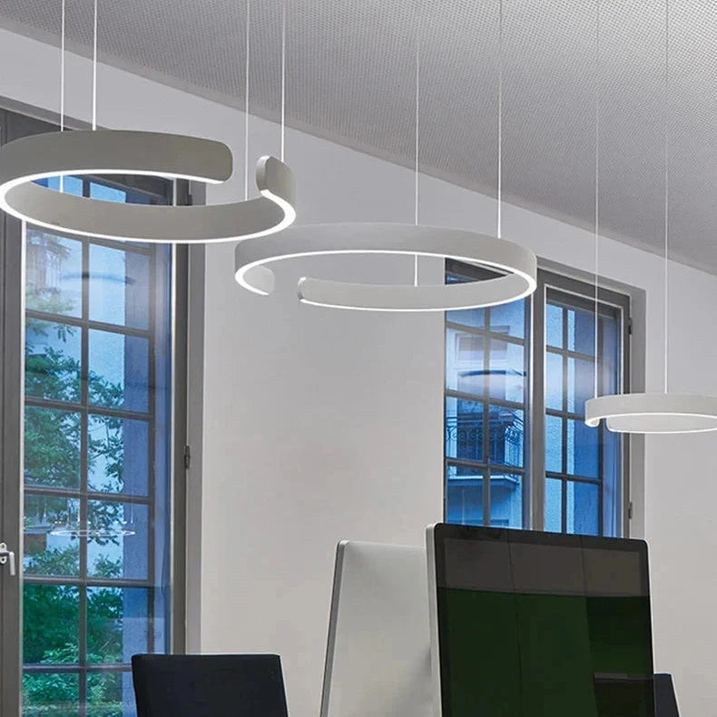 Rayvia Modern LED Pendant Light Round Design With Adjustable Brightness Warm White