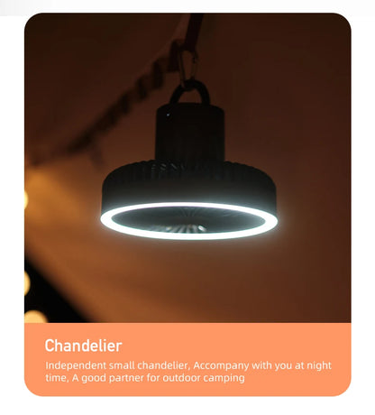 Royallure Portable Camping Fan 10000mAh Rechargeable with LED Light & Power Bank