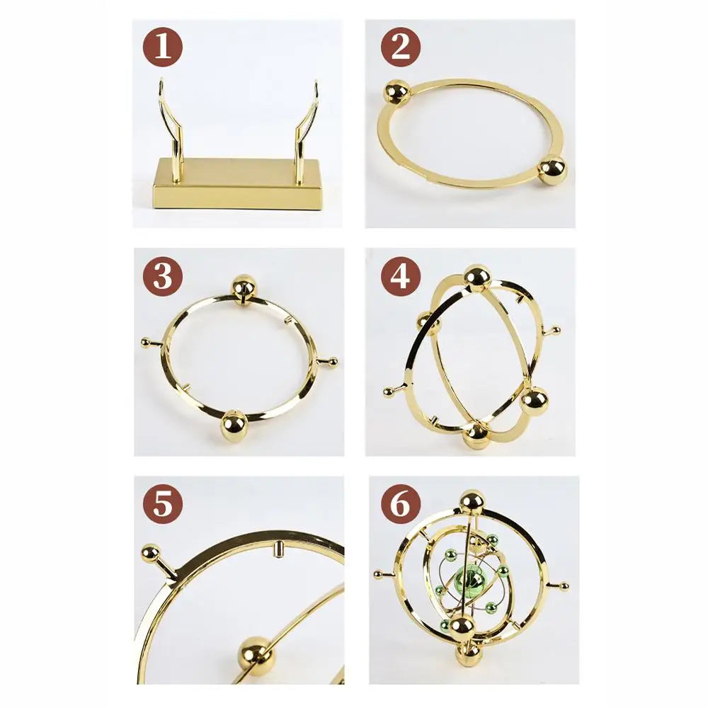 RoyaleGlow Celestial Orbit Perpetual Motion Desk Toy - Kinetic Art Sculpture