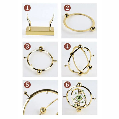 RoyaleGlow Celestial Orbit Perpetual Motion Desk Toy - Kinetic Art Sculpture