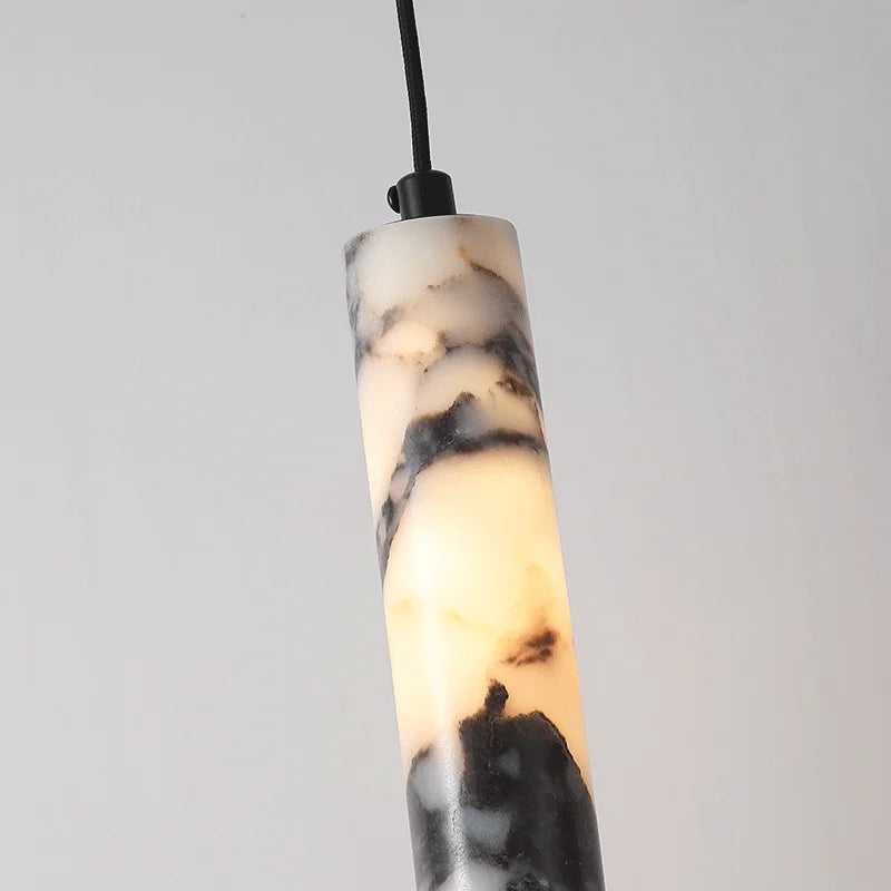 Rayvia Luxury Natural Stone Cylinder Pendant Light for Kitchen Island