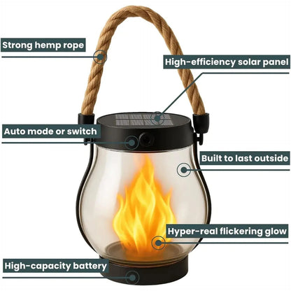 LuxRoyale Premium Solar Powered Outdoor Lanterns With Realistic Flame