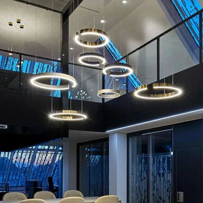 Rayvia Modern LED Pendant Light Round Design With Adjustable Brightness Warm White