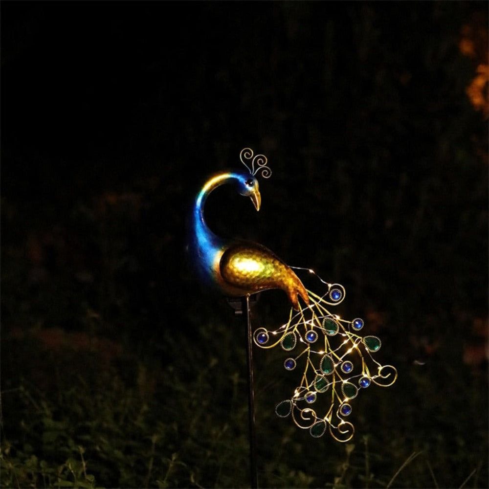 RoyaleGlow Peacock Solar Light Outdoor Lamp - Unique Garden & Pathway Lighting - Default Title