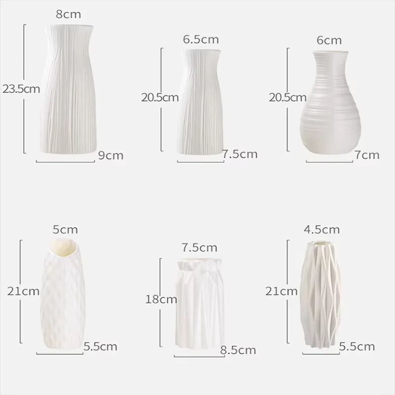Royelux Nordic Plastic Flower Vase - Minimalist Elegance for Every Home
