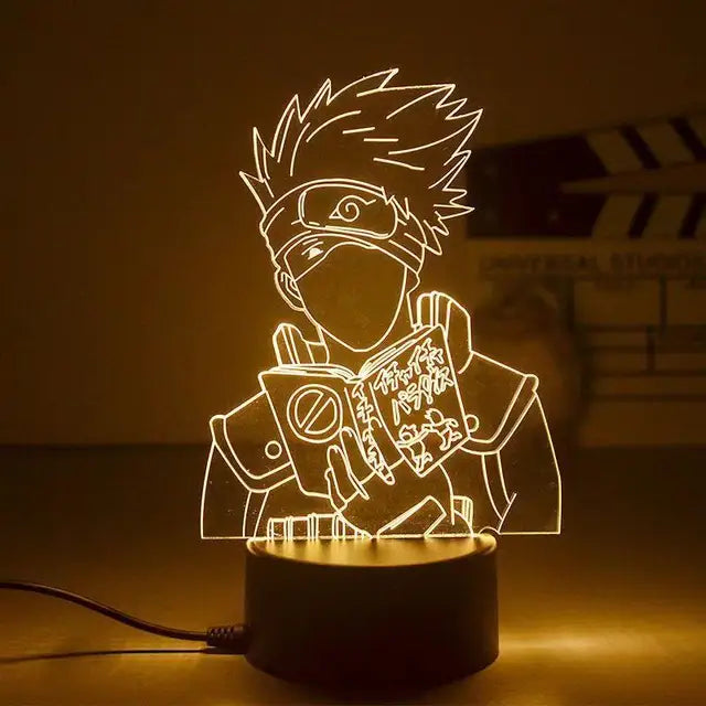 Naruto 3D LED Night Lamp - Anime Character Light with Kakashi, Sasuke, Sakura, and Naruto for Kids' Room Decor and Gifts - S