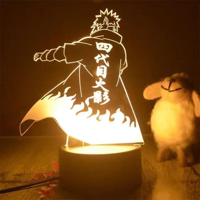 Naruto 3D LED Night Lamp - Anime Character Light with Kakashi, Sasuke, Sakura, and Naruto for Kids' Room Decor and Gifts - N