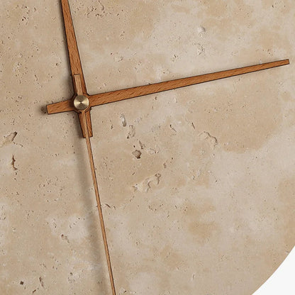 RoyaleGlow Elegant Wabi-Sabi Natural Stone Clock - Timeless Home Décor - Warm White / 23cm
