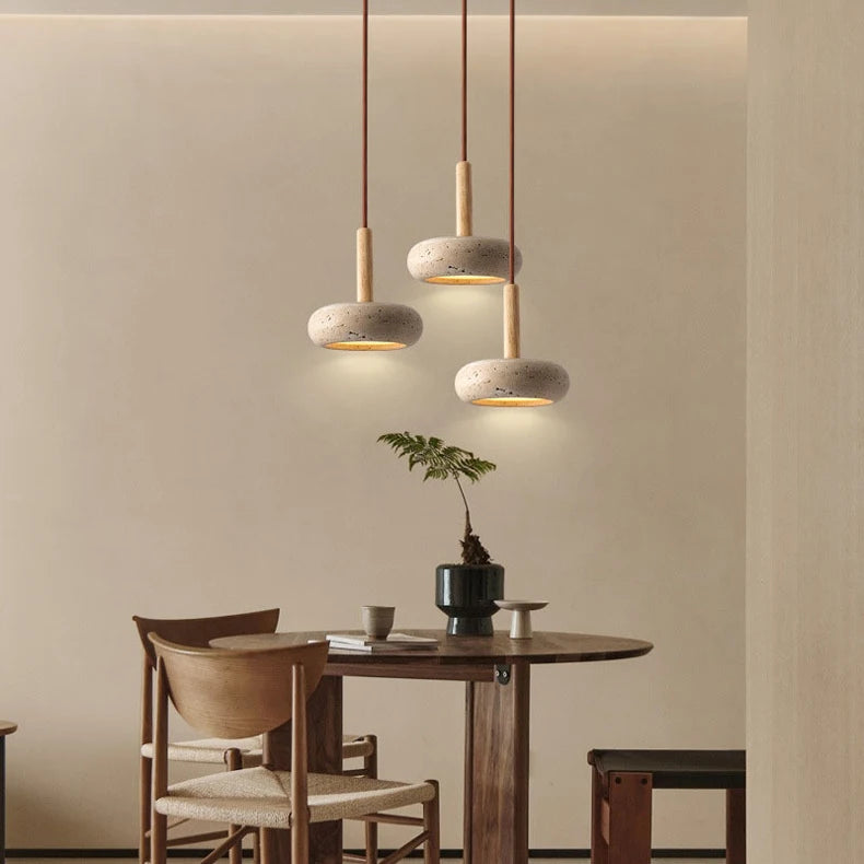LuxRoyale Minimalist Copper Frosted Glass Pendant Lamp With Stone Accent for Soft Bedroom Lighting