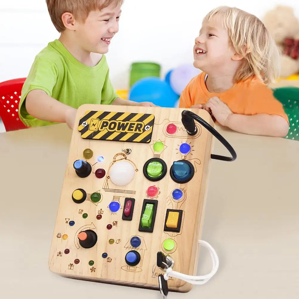 LuxRoyale Montessori Wooden Activity Board, 24 Learning Games for Children