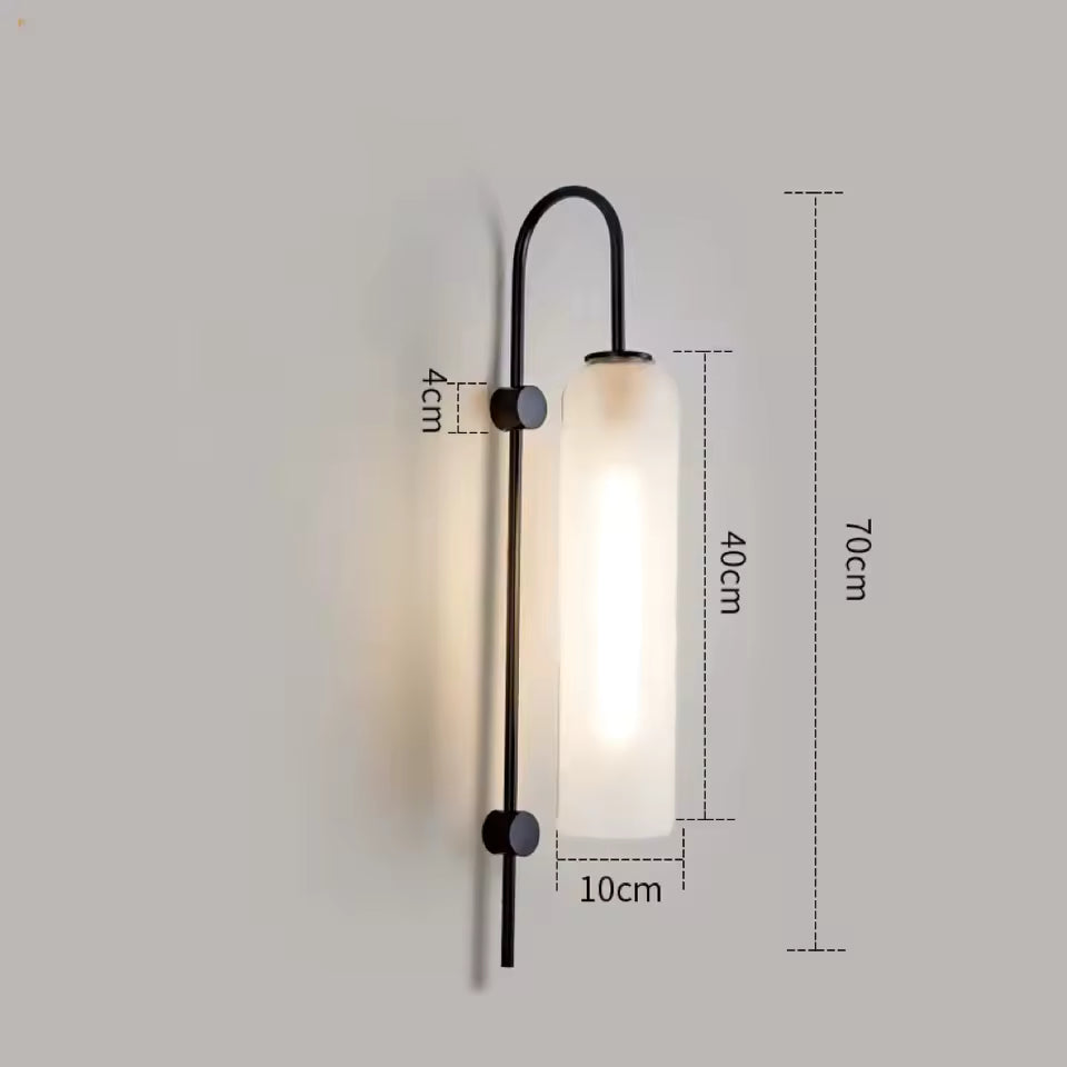 RoyaleGlow Modern Plug-In Wall Sconce with Hand-Blown Teal Glass Shade - Royale Basic