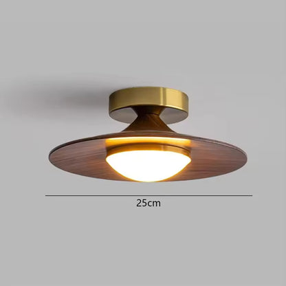 Royelux Contemporary LED Ceiling Lamp With Wood Accent And Metal Frame