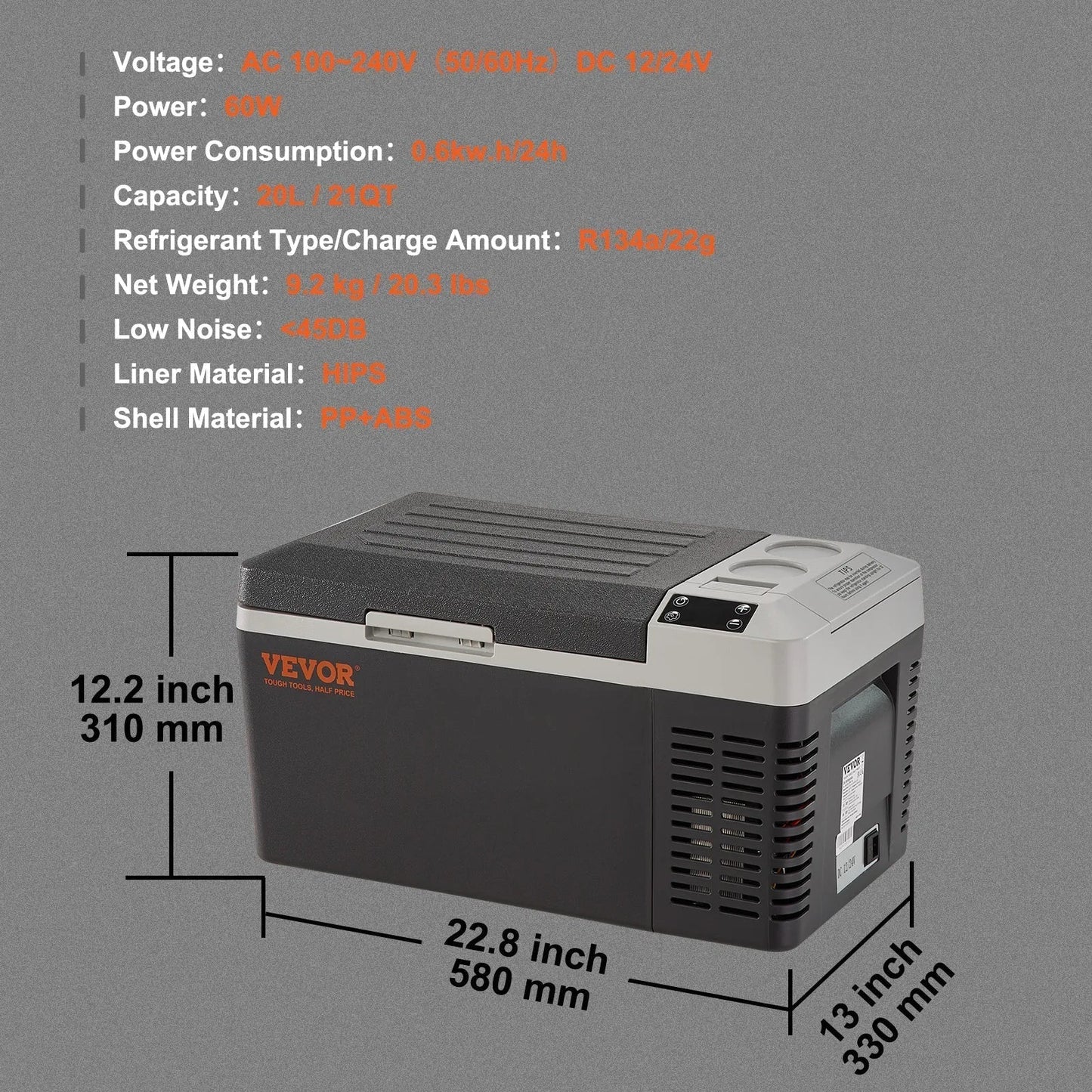 LuxRoyale Car Refrigerator | Mini Freezer Fridge 58QT