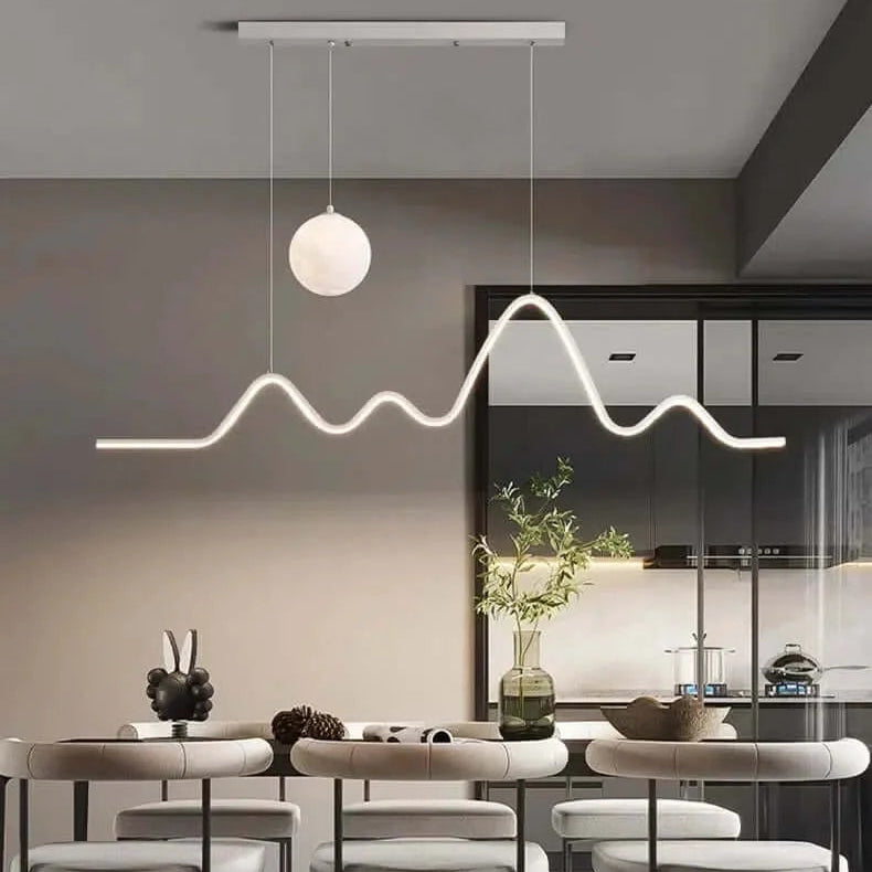 RoyaleGlow Modern LED Mountain Chandelier - Dining Room Hanging Light Fixture