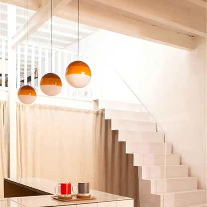 LuxRoyale Gradient Glass Pendant Light, Dual Color Temperatures Kitchen Island