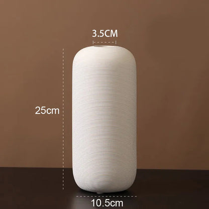 Minimalist Ceramic Vase – Handcrafted Matte Finish Decor Vase - White 7