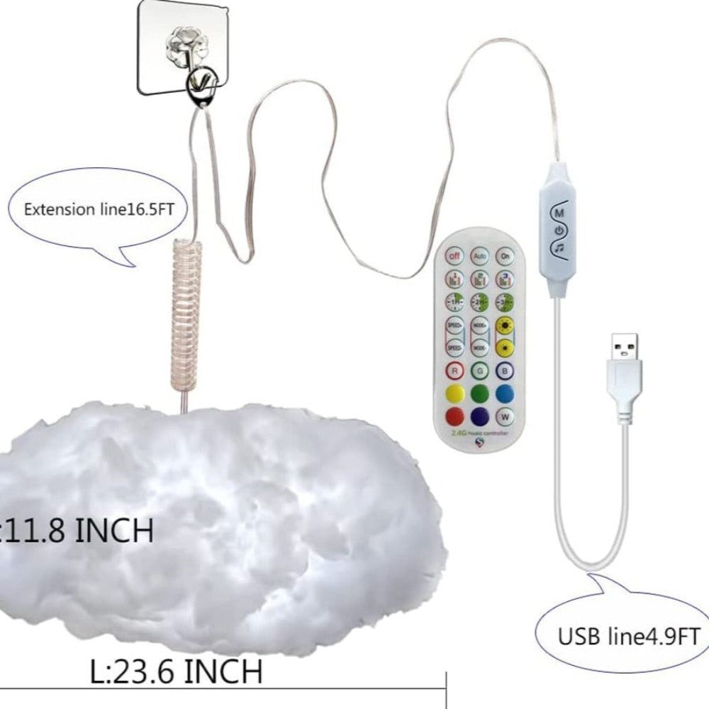 RoyaleGlow Thunder Cloud Lightning Lamp with Remote Control