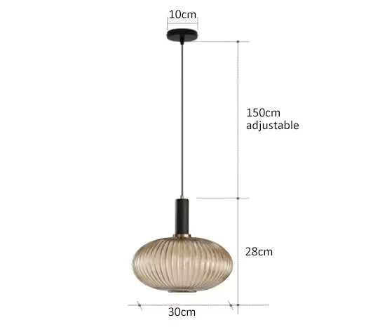 Luxora Nordic Glass Pendant Light, Brass Finish Warm Glow Hanging Lamp