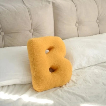 Luxora Velvet Alphabet Cushion for Personalized Home Decor - Soft and Stylish