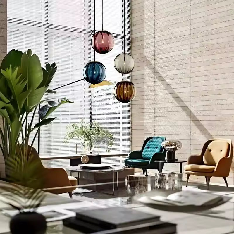 Luxora Nordic Water Pattern Glass Pendant Light with Warm Diffused Glow
