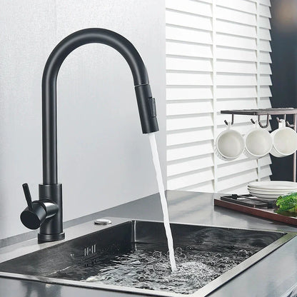 Royallure Touch-Sensor Pull-Out Kitchen Tap – Hands-Free Flow, Swivel Sprayer & Germ-Safe