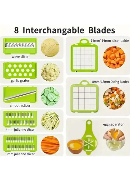 Royallure 14-in-1 Vegetable Chopper Slicer Grater Set for Kitchen Meal Prep