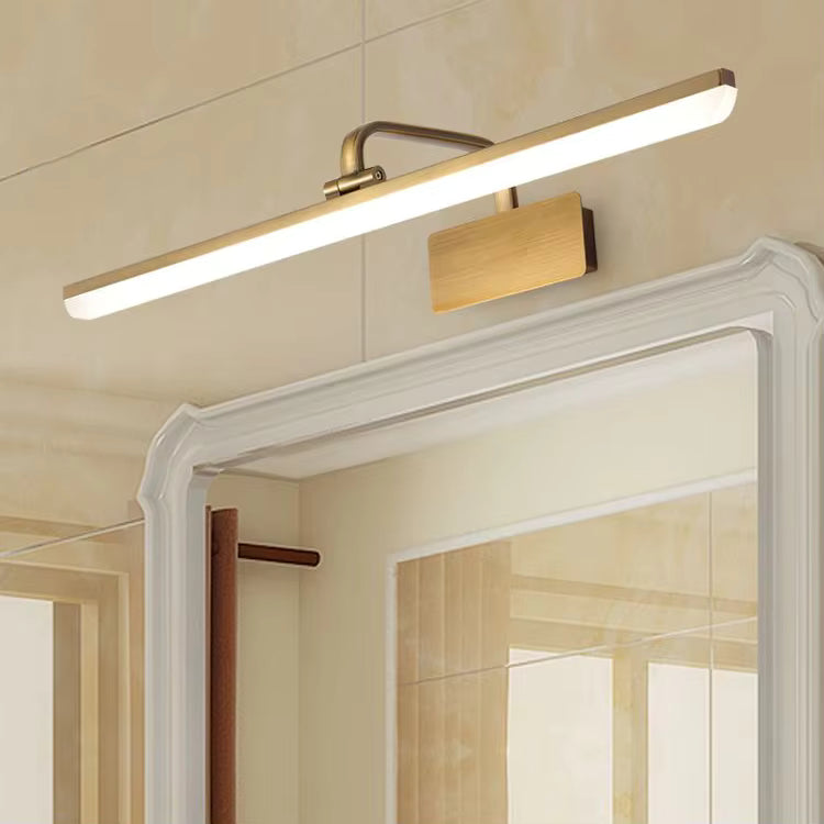 Royaleva Modern Linear LED Vanity Light - Brushed Brass Wall Sconce for Bathroom & Mirror Lighting