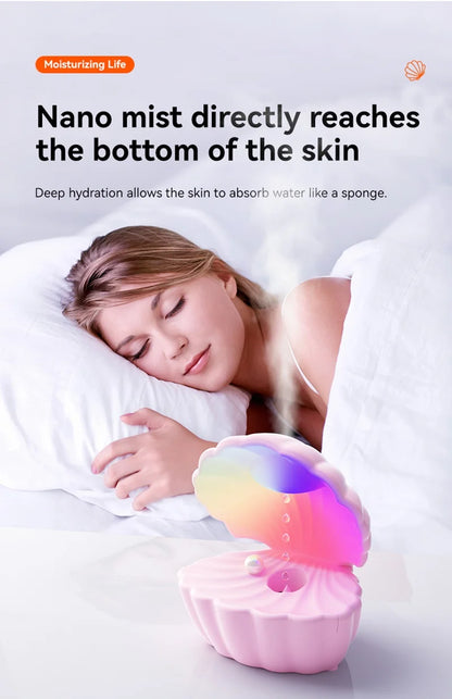 Shell Sleep Aid Bluetooth Speaker – RGB Night Light with Humidifier & Anti-Gravity Design