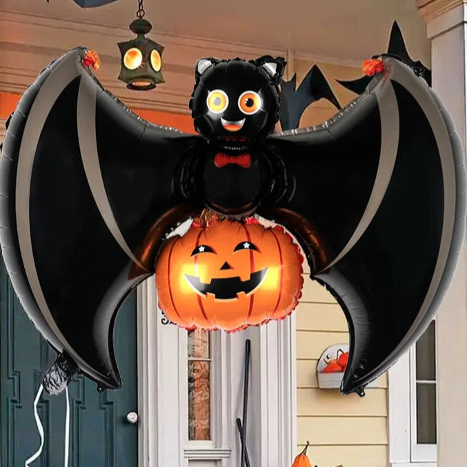 Royallure Giant Black Bat Foil Balloons with Wings Halloween Party Decoration